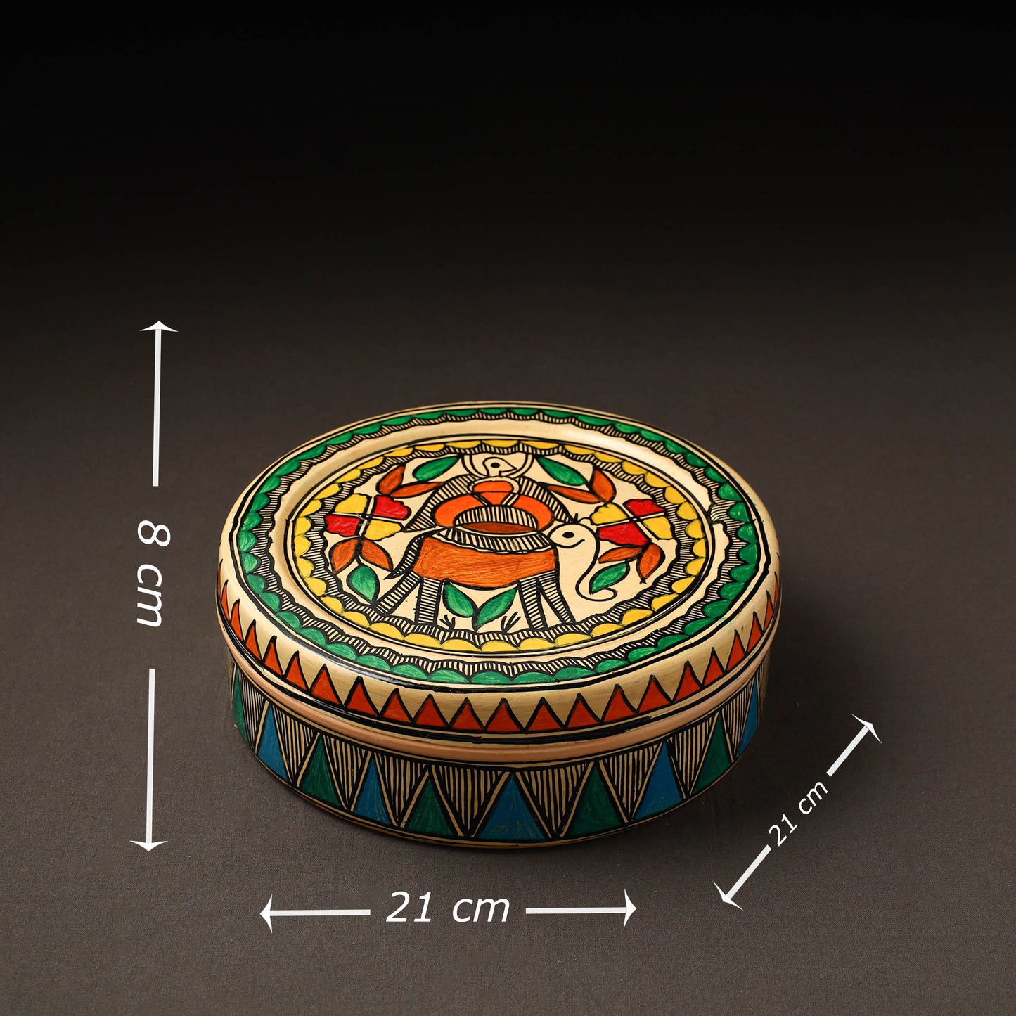  Godna Madhubani Handpainted Stainless Steel Casserole