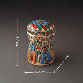 Multicolor Bengal Patua Handpainted Stainless Steel Multi Utility Canister