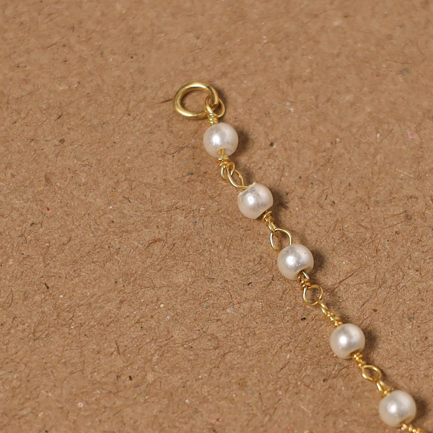 Gold-plated kundan studded & beaded maang tikka 04