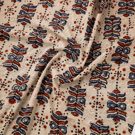 Beige Hakoba Natural Dyed Cotton Ajrakh Print Fabric