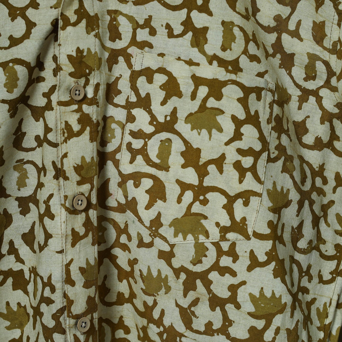 Half sleeve cotton men hand block batik print shirt 05