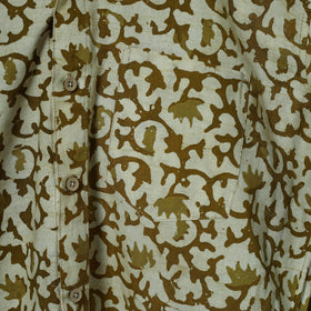 Half sleeve cotton men hand block batik print shirt 05