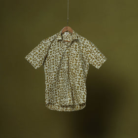 Half sleeve cotton men hand block batik print shirt 05