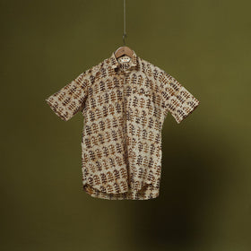 Half sleeve cotton men hand block batik print shirt 10