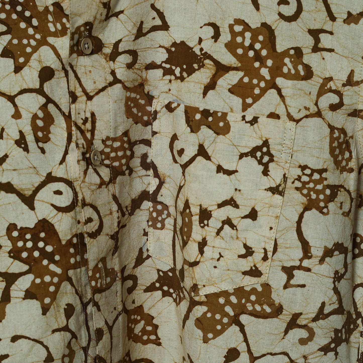 Half sleeve cotton men hand block batik print shirt 11