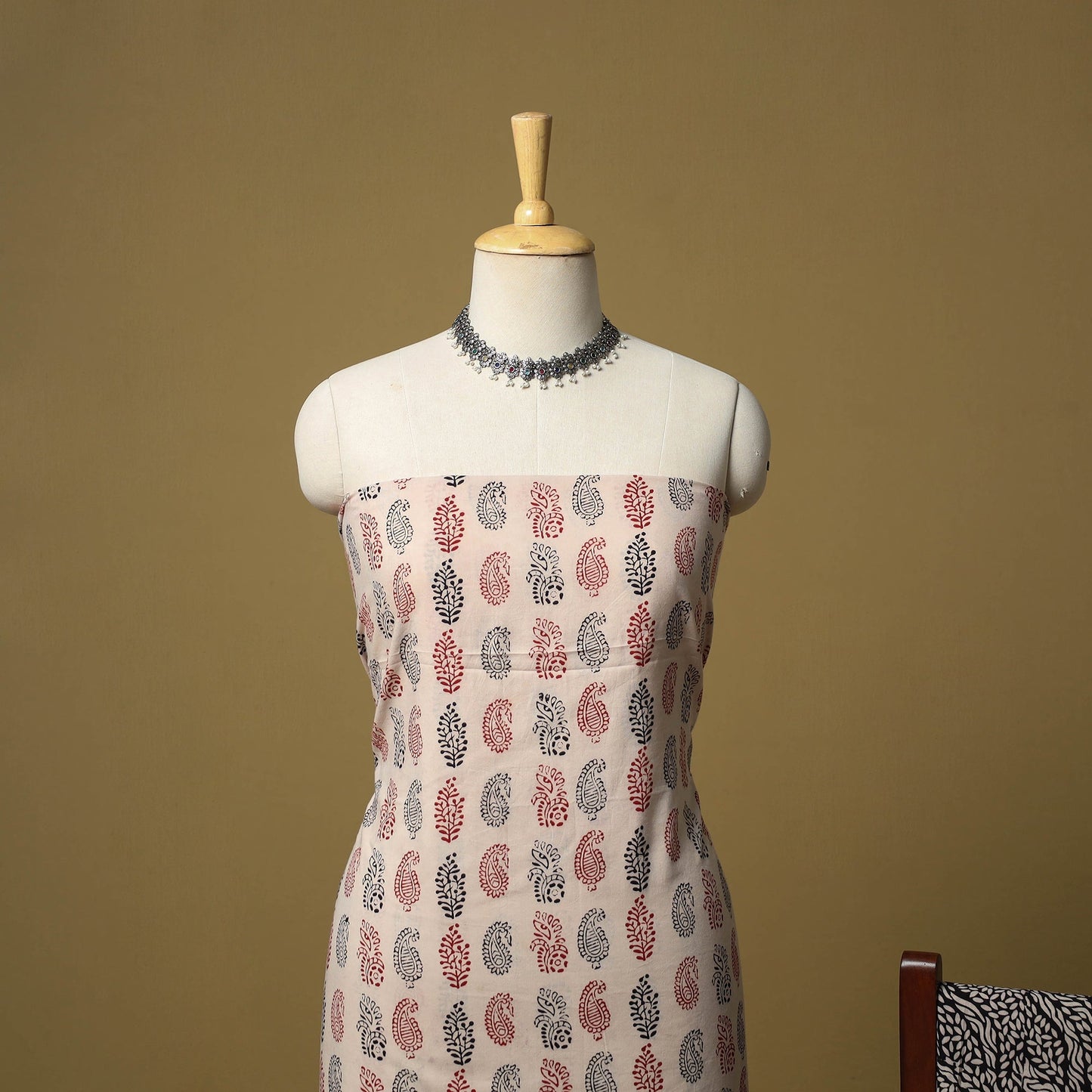 Beige - hand bagh natural dyed cotton 3pc unstitched dress