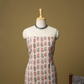 Beige - hand bagh natural dyed cotton 3pc unstitched dress