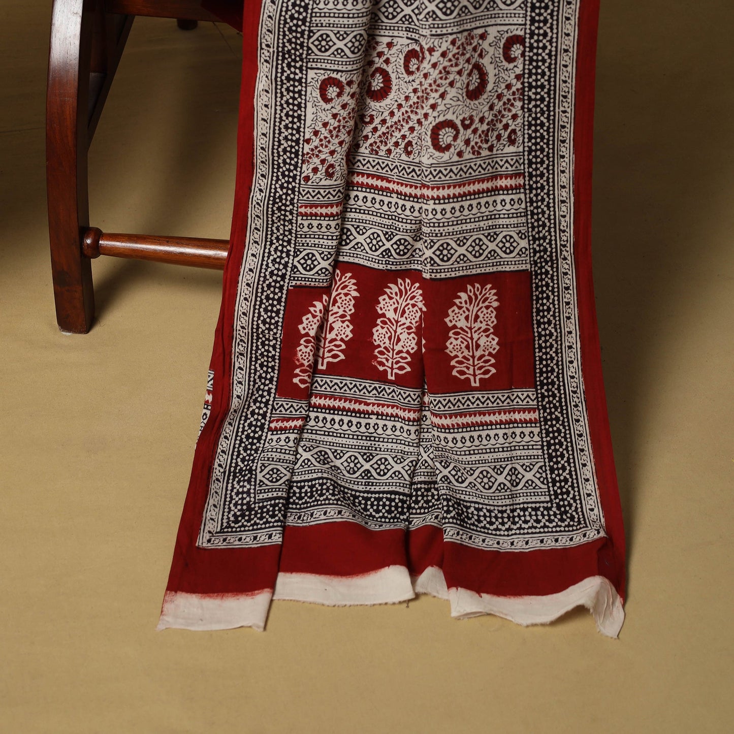 Beige - hand bagh natural dyed cotton 3pc unstitched dress