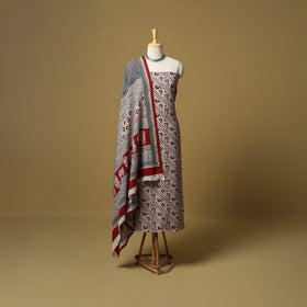 Beige - hand bagh natural dyed cotton 3pc unstitched dress