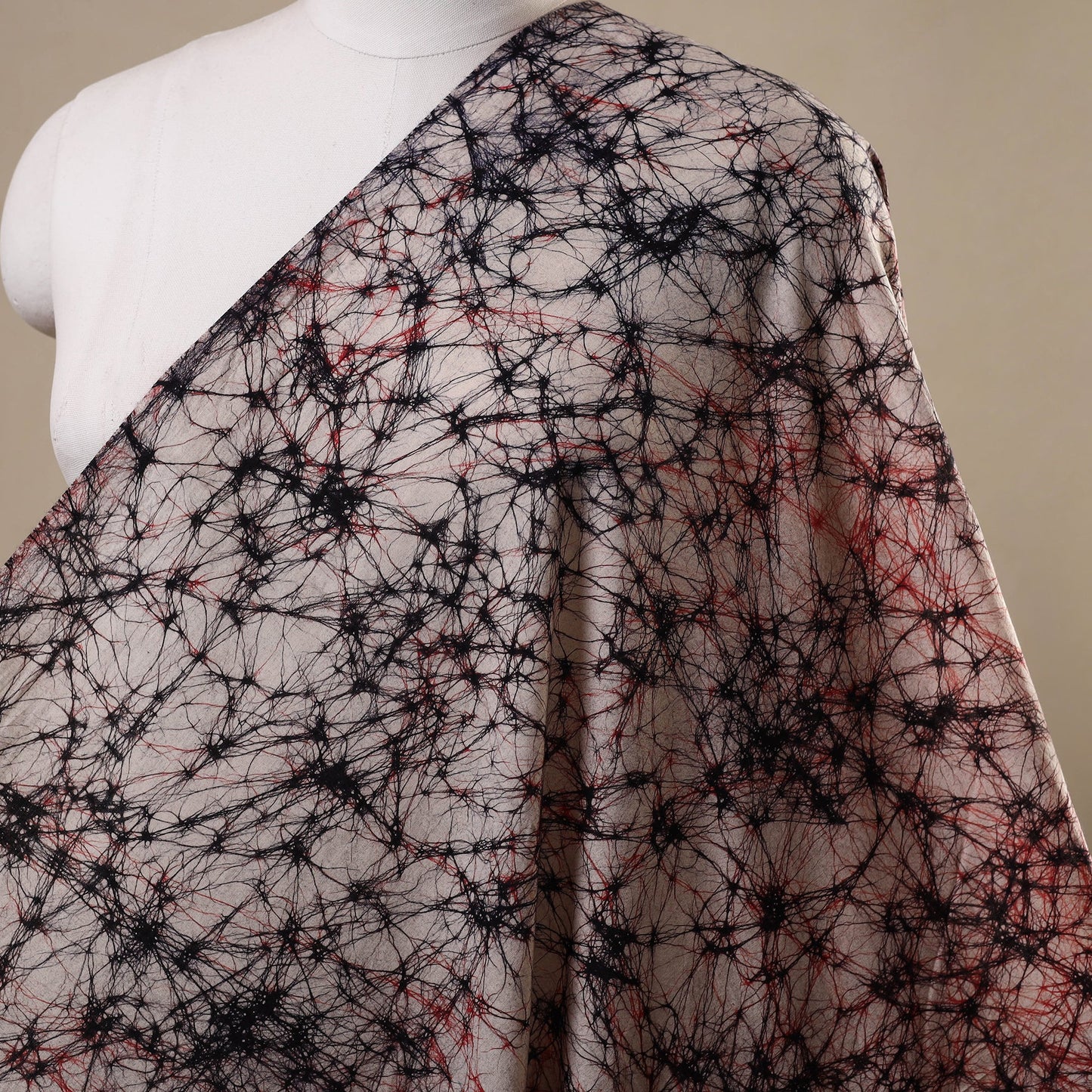 Beige - hand batik cotton fabric 07 - handcrafted