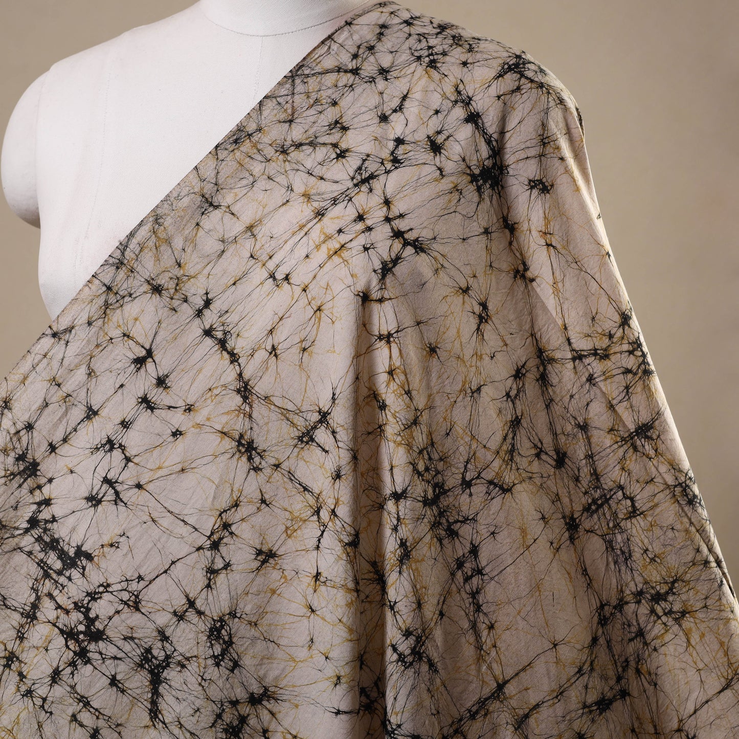 Beige - hand batik cotton fabric 11 - handcrafted