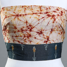 Beige - Hand Batik Printed Cotton Blouse Piece