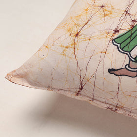  Beige Hand Batik Printed Cotton Cushion Cover