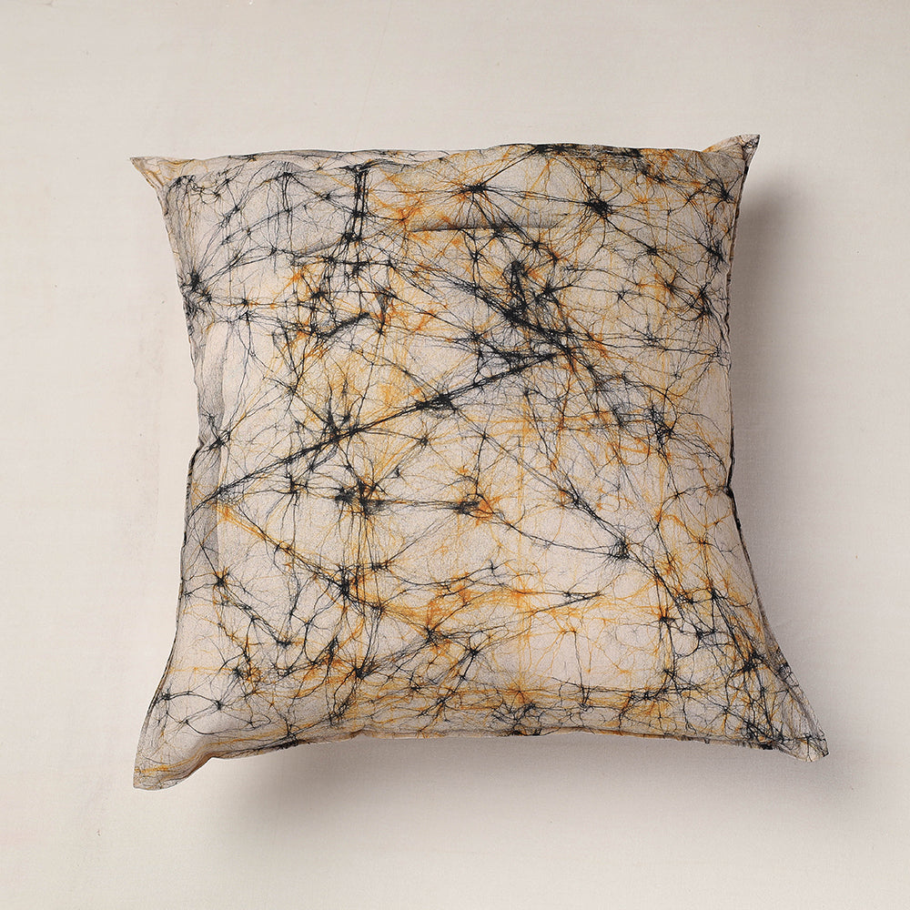 Beige Hand Batik Printed Cotton Cushion Cover