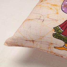 Buy Beige Hand Batik Printed Cotton Cushion Cover Online