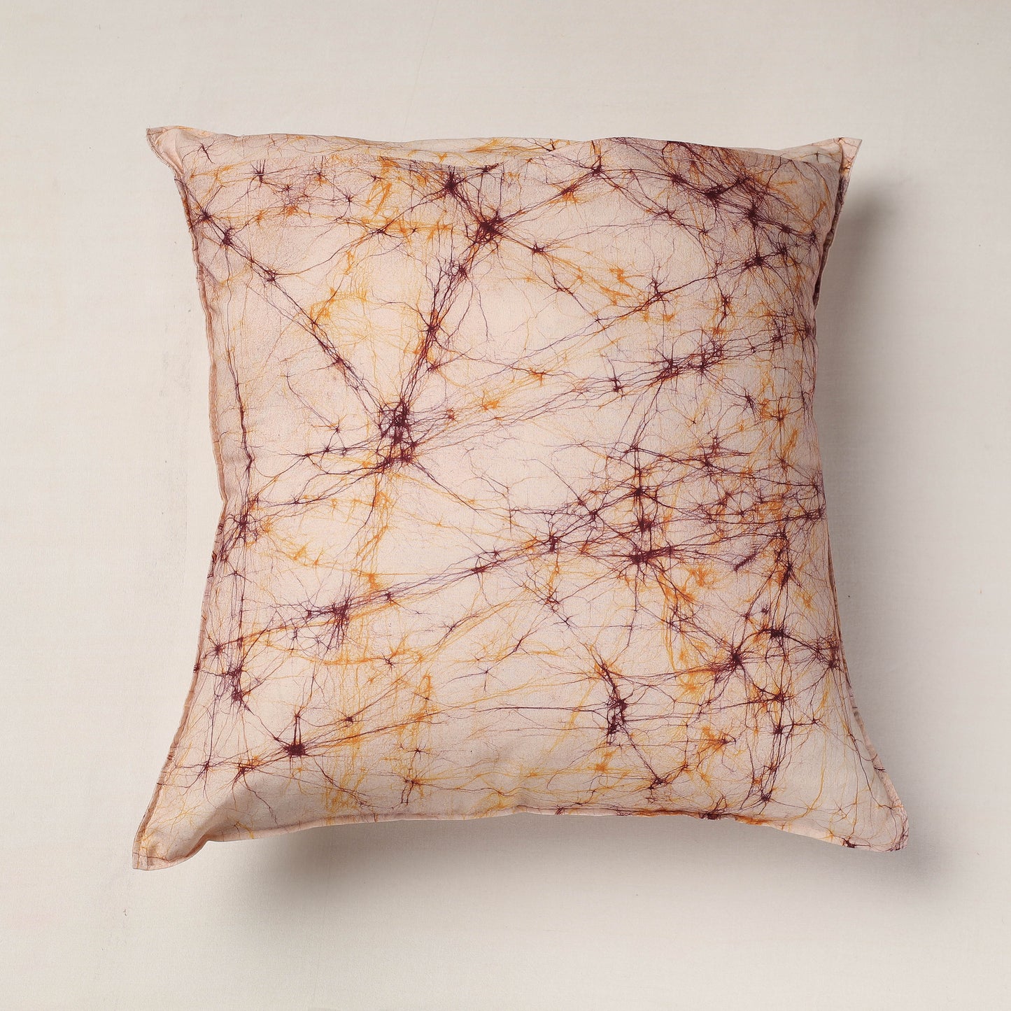 Buy Beige Hand Batik Printed Cotton Cushion Cover Online