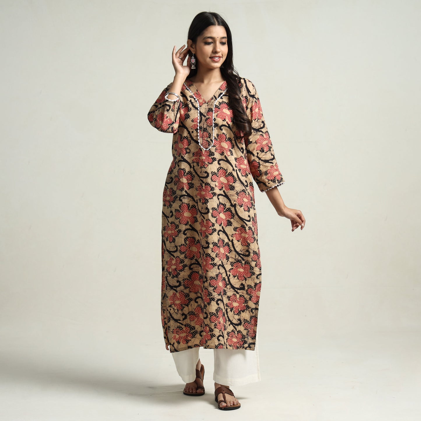  Hand Batik Printed Kurta