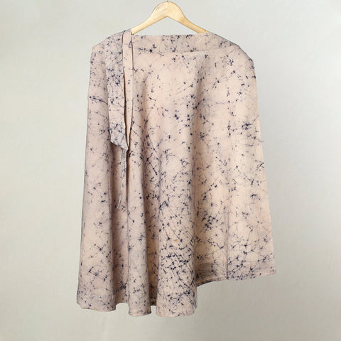 Beige Hand Batik Printed Cotton Wrap Around Skirt
