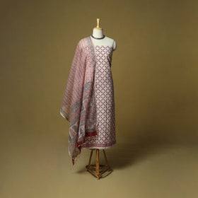 Hand block bagh print cotton 3pc unstitched dress material
