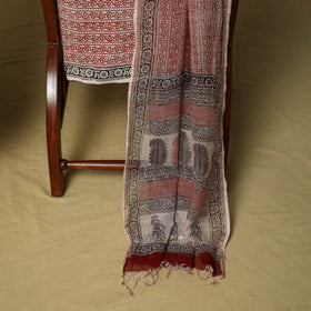 Hand block bagh print cotton 3pc unstitched dress material