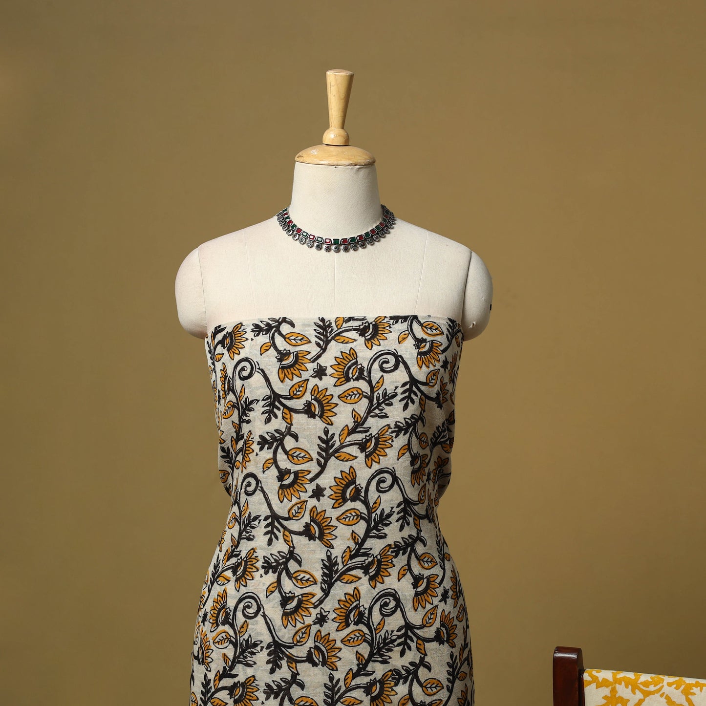 Hand bagru linen 3pc unstitched dress material 12