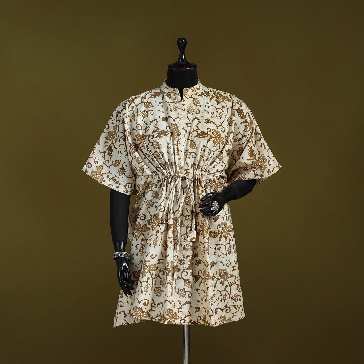 Hand batik cotton medium kaftan 57 - handcrafted