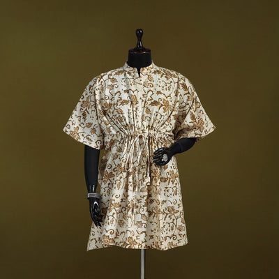 Hand batik cotton medium kaftan 57 - handcrafted