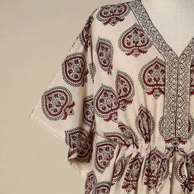 Beige - cotton bagh kaftan with tie-up waist (medium) 04