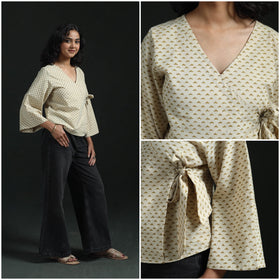 Hand block print cotton natural dyed angrakha ajrakh crop