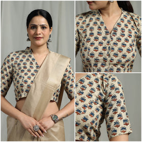 Hand natural dyed cotton readymade blouse 10 - handcrafted