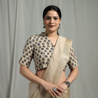 Hand natural dyed cotton readymade blouse 10 - handcrafted