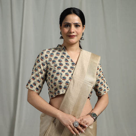 Hand natural dyed cotton readymade blouse 10 - handcrafted