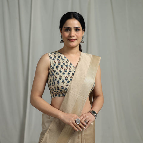 Hand natural dyed cotton readymade blouse 12 - handcrafted