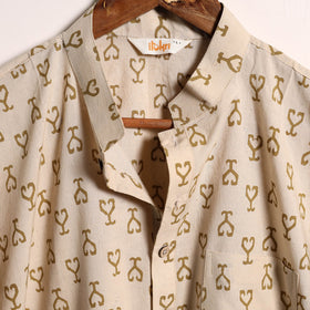 Hand natural dyed cotton short kurta for men 13