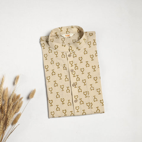 Hand natural dyed cotton short kurta for men 13