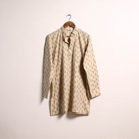 Hand natural dyed cotton short kurta for men 13