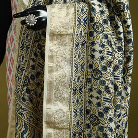 Hand natural dyed dola silk zari border dupatta