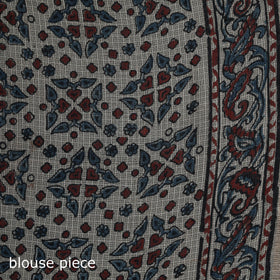 Hand block print natural dyed kota doria cotton ajrakh