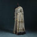 Hand block print natural dyed maheshwari silk ajrakh saree