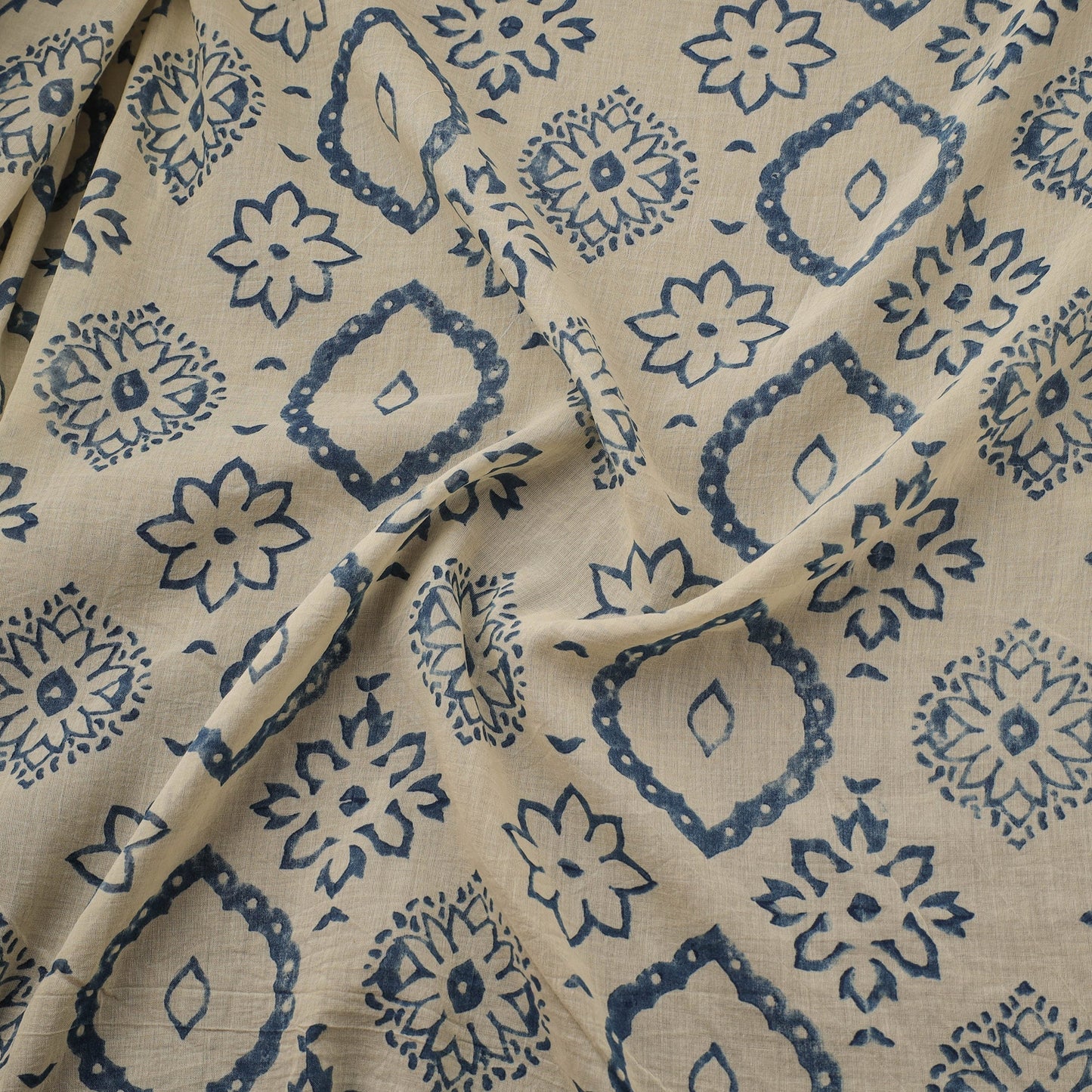 Hand pure mul cotton natural dyed fabric 07 - handcrafted