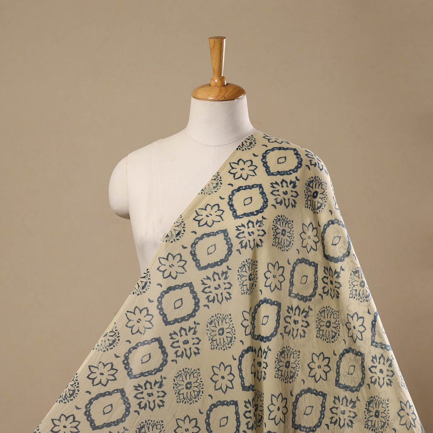 Hand pure mul cotton natural dyed fabric 07 - handcrafted