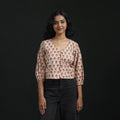 Hand block sanganeri print cotton floral crop top 07