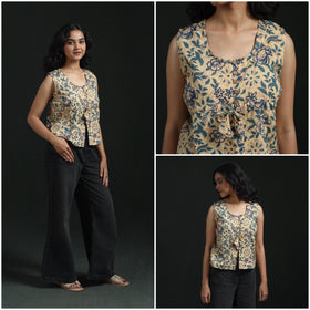 Hand block sanganeri print cotton floral crop top 18
