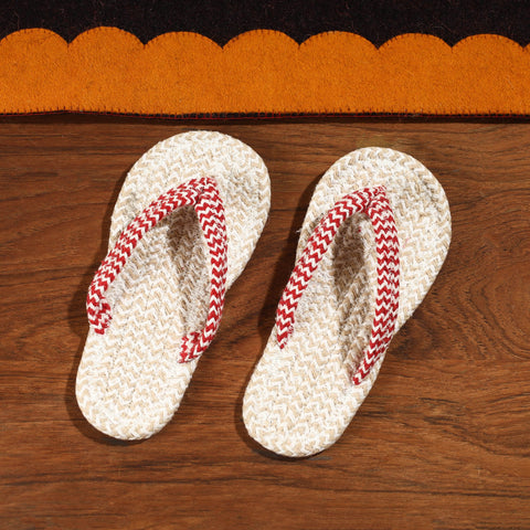 Beige Hand Braided Cotton Stitched Home Slipper