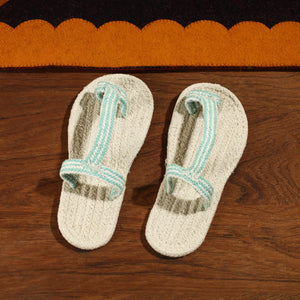 Beige Hand Braided Cotton Stitched Home Slipper