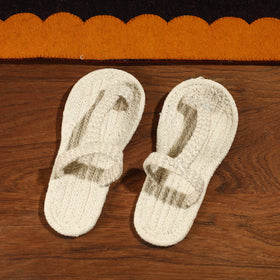 Beige Hand Braided Cotton Stitched Home Slipper