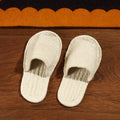 Beige Hand Braided Cotton Stitched Home Slipper