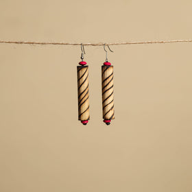 Hand Carved Bamboo Wooden Earrings
