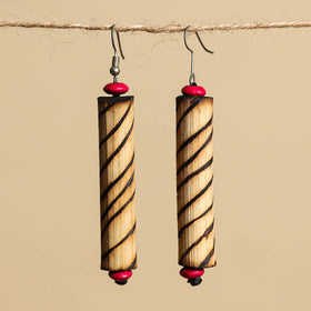 Hand Carved Bamboo Wooden Earrings
