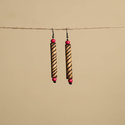 Hand Carved Bamboo Wooden Earrings